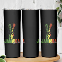Jamaica One Love Reggae Music Skinny Tumbler Rasta Peace Hand Guitar - Wonder Print Shop