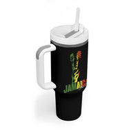 Jamaica One Love Reggae Music Tumbler With Handle Rasta Peace Hand Guitar - Wonder Print Shop