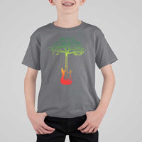 Reggae Music Guitar Rastafarian Roots Rasta Jamaican T Shirt For Kid - Wonder Print Shop