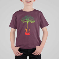 Reggae Music Guitar Rastafarian Roots Rasta Jamaican T Shirt For Kid - Wonder Print Shop