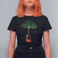 Reggae Music Guitar Rastafarian Roots Rasta Jamaican T Shirt For Women - Wonder Print Shop