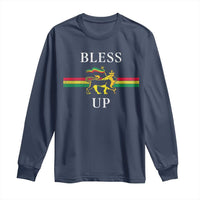 Bless Up Long Sleeve Shirt Rastafari Lion Of Judah Reggae Music - Wonder Print Shop