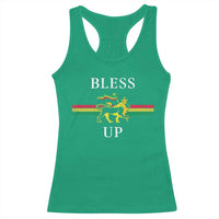 Bless Up Racerback Tank Top Rastafari Lion Of Judah Reggae Music - Wonder Print Shop