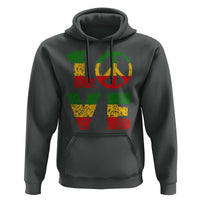 One Love Jamaica Hoodie Reggae Music Peace Sign Rastafarian - Wonder Print Shop