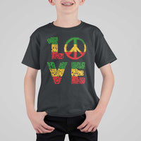 One Love Jamaica T Shirt For Kid Reggae Music Peace Sign Rastafarian - Wonder Print Shop