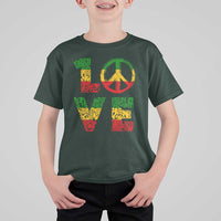 One Love Jamaica T Shirt For Kid Reggae Music Peace Sign Rastafarian - Wonder Print Shop