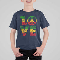 One Love Jamaica T Shirt For Kid Reggae Music Peace Sign Rastafarian - Wonder Print Shop