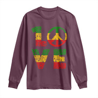 One Love Jamaica Long Sleeve Shirt Reggae Music Peace Sign Rastafarian - Wonder Print Shop