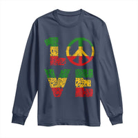 One Love Jamaica Long Sleeve Shirt Reggae Music Peace Sign Rastafarian - Wonder Print Shop