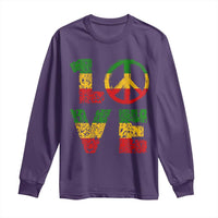 One Love Jamaica Long Sleeve Shirt Reggae Music Peace Sign Rastafarian - Wonder Print Shop