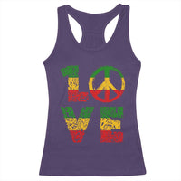 One Love Jamaica Racerback Tank Top Reggae Music Peace Sign Rastafarian - Wonder Print Shop