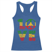 One Love Jamaica Racerback Tank Top Reggae Music Peace Sign Rastafarian - Wonder Print Shop