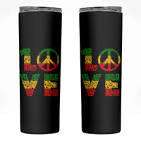 One Love Jamaica Skinny Tumbler Reggae Music Peace Sign Rastafarian - Wonder Print Shop