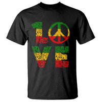One Love Jamaica T Shirt Reggae Music Peace Sign Rastafarian - Wonder Print Shop
