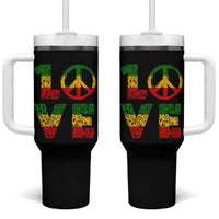 One Love Jamaica Tumbler With Handle Reggae Music Peace Sign Rastafarian - Wonder Print Shop