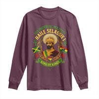 Haile Selassie Long Sleeve Shirt King Of Kings His Imperial Majesty Rastafari Flag - Wonder Print Shop