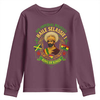 Haile Selassie Youth Sweatshirt King Of Kings His Imperial Majesty Rastafari Flag - Wonder Print Shop