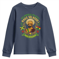 Haile Selassie Youth Sweatshirt King Of Kings His Imperial Majesty Rastafari Flag - Wonder Print Shop
