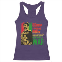 Haile Selassie Quotes Racerback Tank Top Until The Philosophy Which Holds One Race Speech War - Wonder Print Shop