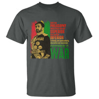 Haile Selassie Quotes T Shirt Until The Philosophy Which Holds One Race Speech War - Wonder Print Shop