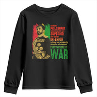 Haile Selassie Quotes Youth Sweatshirt Until The Philosophy Which Holds One Race Speech War - Wonder Print Shop