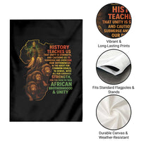 Haile Selassie Quotes Garden Flag History Teaches Us That Unity Is Strength Rasta Lions of Judah - Wonder Print Shop