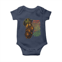 Haile Selassie Quotes Baby Onesie History Teaches Us That Unity Is Strength Rasta Lions of Judah - Wonder Print Shop