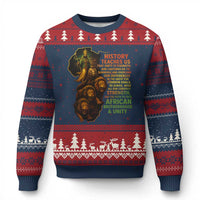 Haile Selassie Quotes Ugly Christmas Sweater History Teaches Us That Unity Is Strength Rasta Lions of Judah - Wonder Print Shop