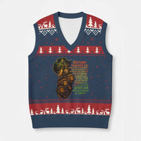Haile Selassie Quotes V-Neck Knit Sweater Vest History Teaches Us That Unity Is Strength Rasta Lions of Judah - Wonder Print Shop