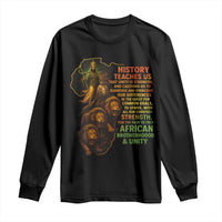 Haile Selassie Quotes Long Sleeve Shirt History Teaches Us That Unity Is Strength Rasta Lions of Judah - Wonder Print Shop