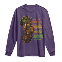Haile Selassie Quotes Long Sleeve Shirt History Teaches Us That Unity Is Strength Rasta Lions of Judah - Wonder Print Shop
