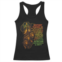 Haile Selassie Quotes Racerback Tank Top History Teaches Us That Unity Is Strength Rasta Lions of Judah - Wonder Print Shop