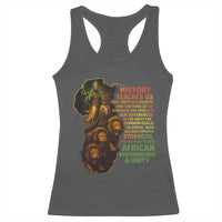 Haile Selassie Quotes Racerback Tank Top History Teaches Us That Unity Is Strength Rasta Lions of Judah - Wonder Print Shop
