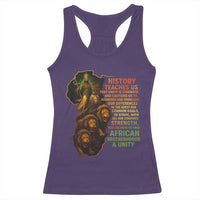 Haile Selassie Quotes Racerback Tank Top History Teaches Us That Unity Is Strength Rasta Lions of Judah - Wonder Print Shop