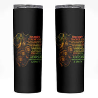 Haile Selassie Quotes Skinny Tumbler History Teaches Us That Unity Is Strength Rasta Lions of Judah - Wonder Print Shop