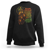 Haile Selassie Quotes Sweatshirt History Teaches Us That Unity Is Strength Rasta Lions of Judah - Wonder Print Shop