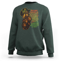 Haile Selassie Quotes Sweatshirt History Teaches Us That Unity Is Strength Rasta Lions of Judah - Wonder Print Shop