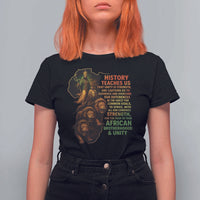 Haile Selassie Quotes T Shirt For Women History Teaches Us That Unity Is Strength Rasta Lions of Judah - Wonder Print Shop