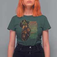 Haile Selassie Quotes T Shirt For Women History Teaches Us That Unity Is Strength Rasta Lions of Judah - Wonder Print Shop