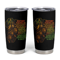 Haile Selassie Quotes Tumbler Cup History Teaches Us That Unity Is Strength Rasta Lions of Judah - Wonder Print Shop