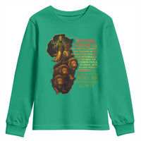 Haile Selassie Quotes Youth Sweatshirt History Teaches Us That Unity Is Strength Rasta Lions of Judah - Wonder Print Shop