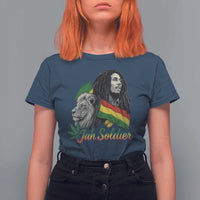 Jah Soldier T Shirt For Women Lion Of Judah Reggae Rastafari Flag - Wonder Print Shop