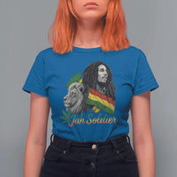 Jah Soldier T Shirt For Women Lion Of Judah Reggae Rastafari Flag - Wonder Print Shop