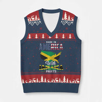 Made In America With Jamaica Parts V-Neck Knit Sweater Vest Jamaican American - Wonder Print Shop