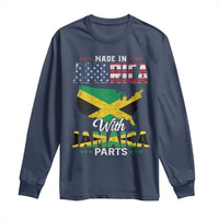 Made In America With Jamaica Parts Long Sleeve Shirt Jamaican American - Wonder Print Shop