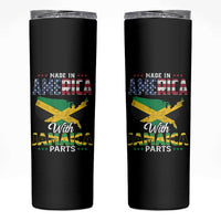 Made In America With Jamaica Parts Skinny Tumbler Jamaican American - Wonder Print Shop