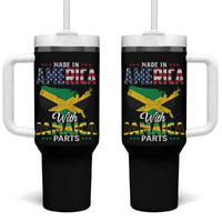 Made In America With Jamaica Parts Tumbler With Handle Jamaican American - Wonder Print Shop