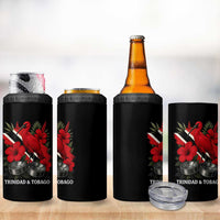 Trinidadian and Tobagonian Pride 4 in 1 Can Cooler Tumbler Trinidadian Roots Scarlet Ibis Steelpans - Wonder Print Shop