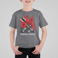 Trinidadian and Tobagonian Pride T Shirt For Kid Trinidadian Roots Scarlet Ibis Steelpans - Wonder Print Shop