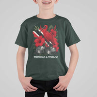 Trinidadian and Tobagonian Pride T Shirt For Kid Trinidadian Roots Scarlet Ibis Steelpans - Wonder Print Shop